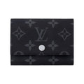 LOUIS VUITTON Victor PF. Letter Logo Leather Snap Wallet in Black - M12598