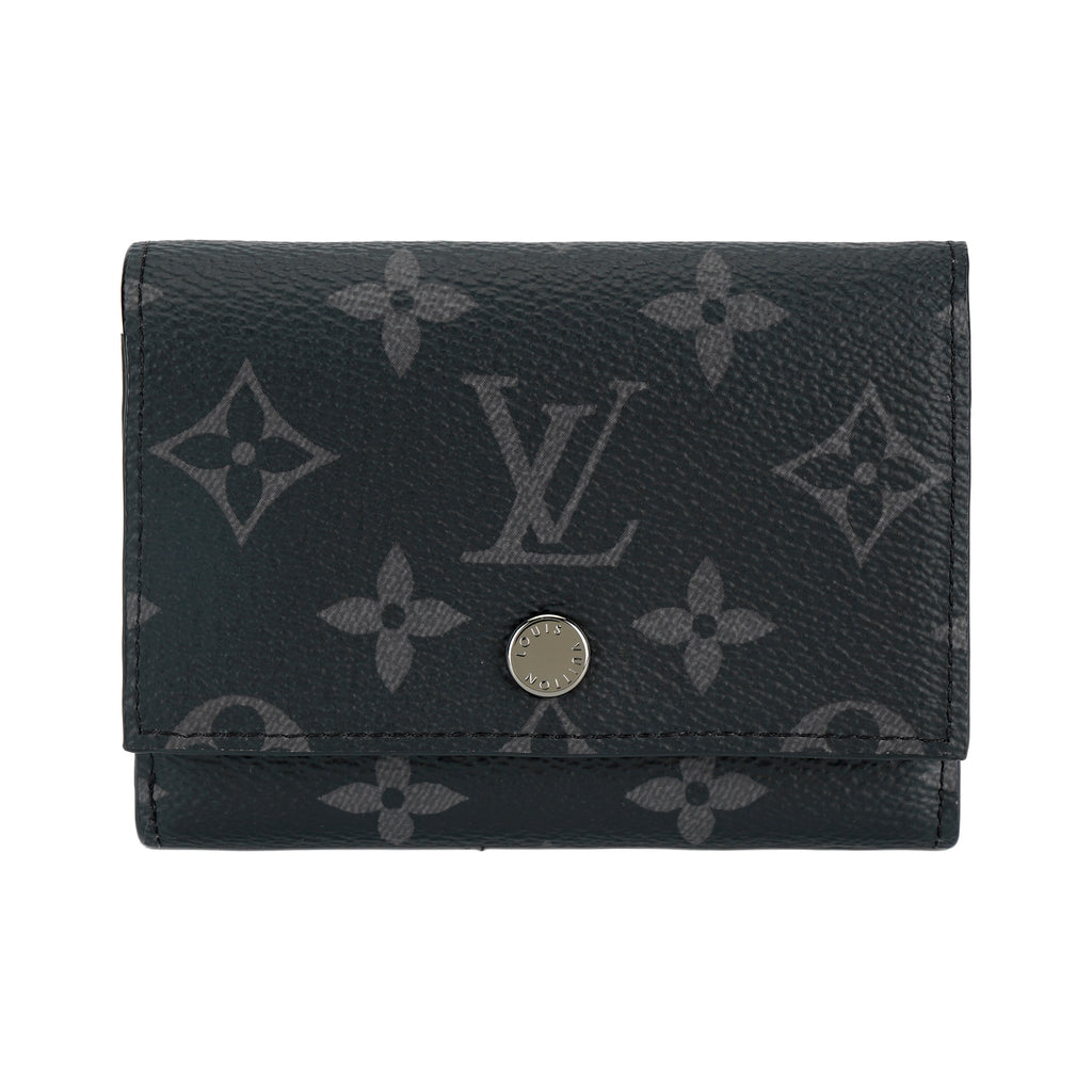 LOUIS VUITTON Victor PF. Letter Logo Leather Snap Wallet in Black - M12598