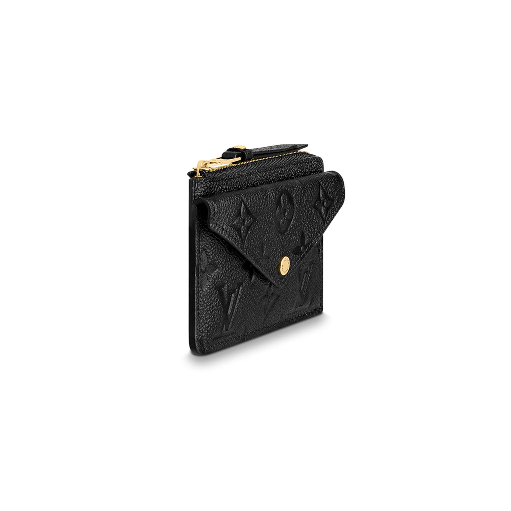 LOUIS VUITTON Embossed Grained Cowhide Leather Snap Card Holder in Black - M6942