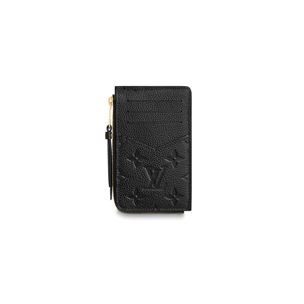 LOUIS VUITTON Embossed Grained Cowhide Leather Snap Card Holder in Black - M6942