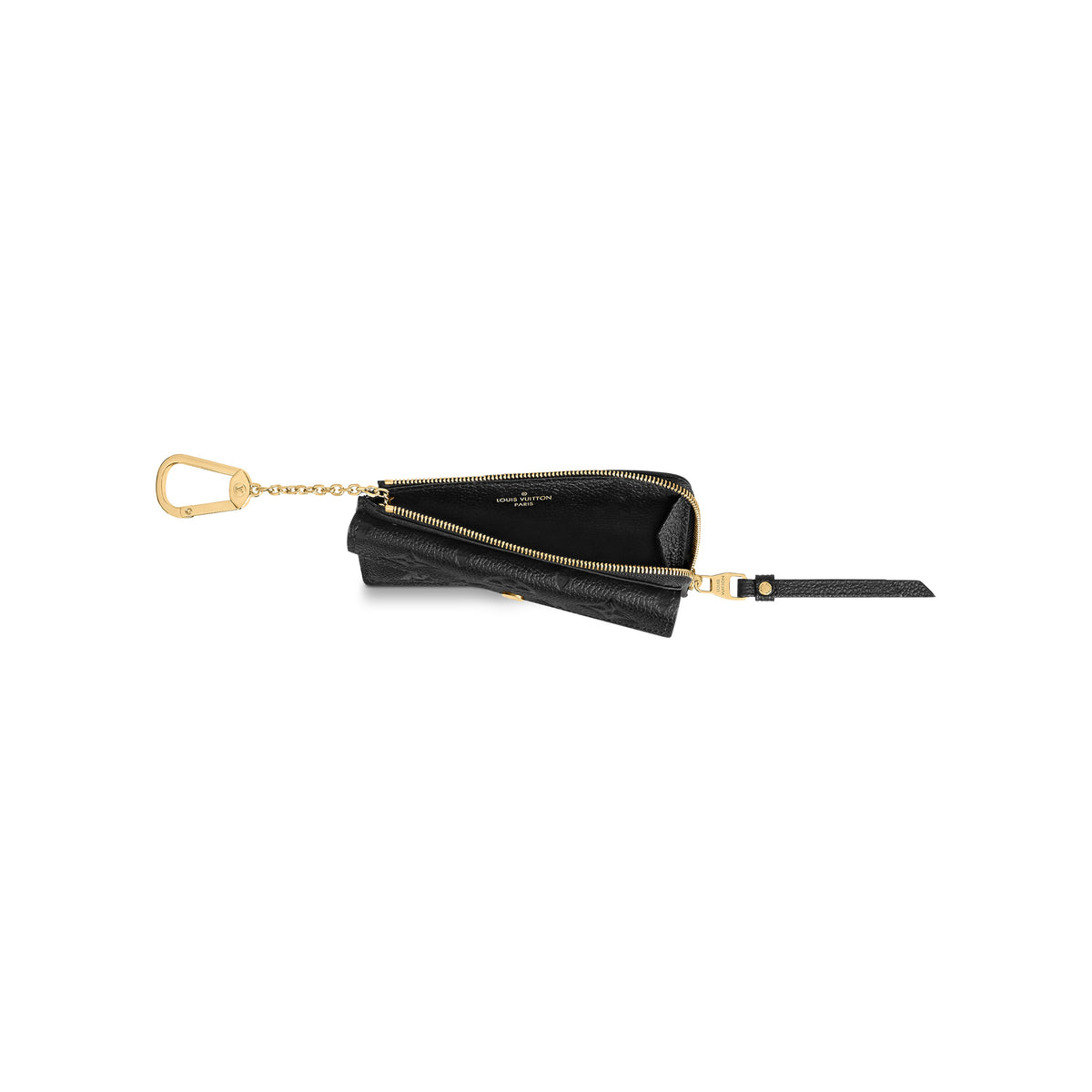 LOUIS VUITTON Embossed Grained Cowhide Leather Snap Card Holder in Black - M6942