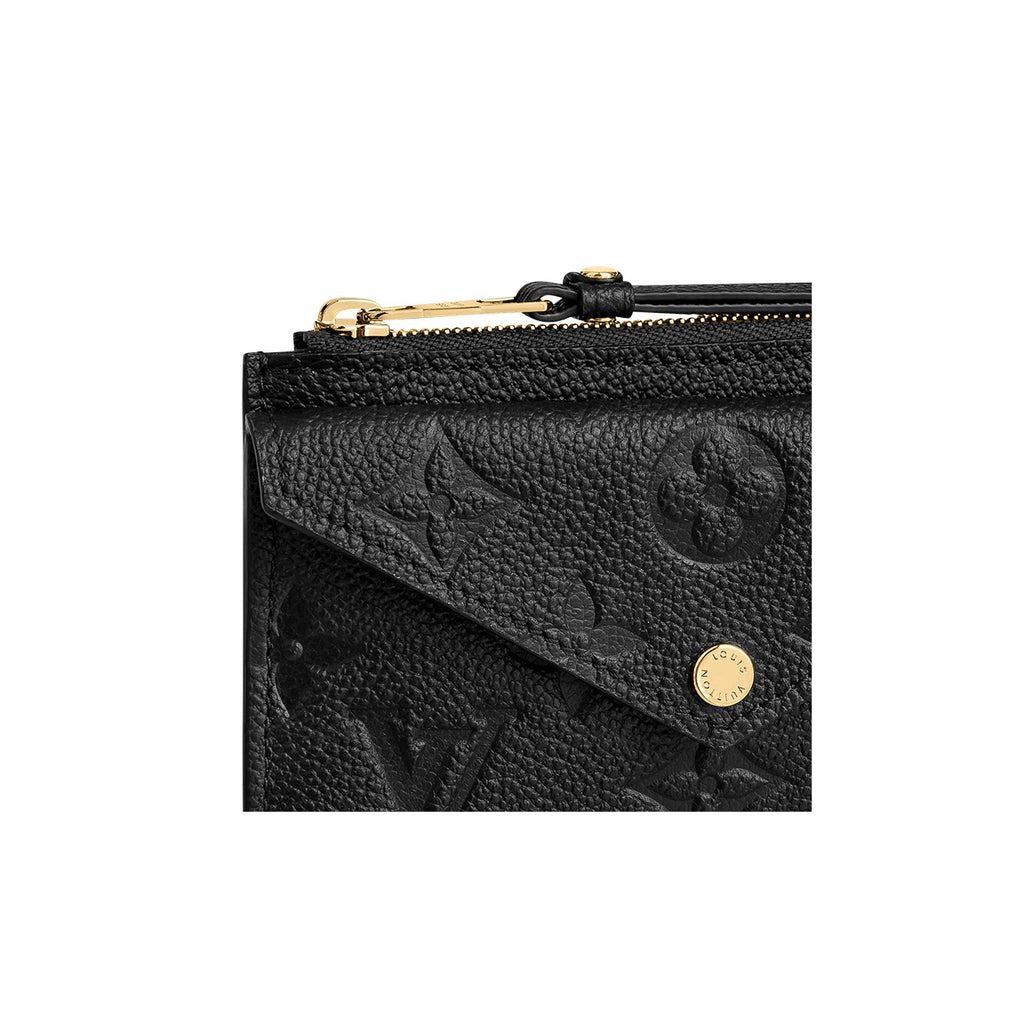LOUIS VUITTON Embossed Grained Cowhide Leather Snap Card Holder in Black - M6942