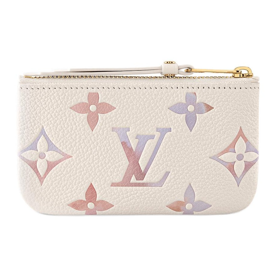 LOUIS VUITTON Watercolor Gradient Embossed Cowhide Leather Key Coin Pouch in Dreamy Purple - M25597