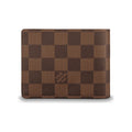 LOUIS VUITTON Multiple Checkered Canvas and Leather Compact Bifold Wallet in Brown - N60895