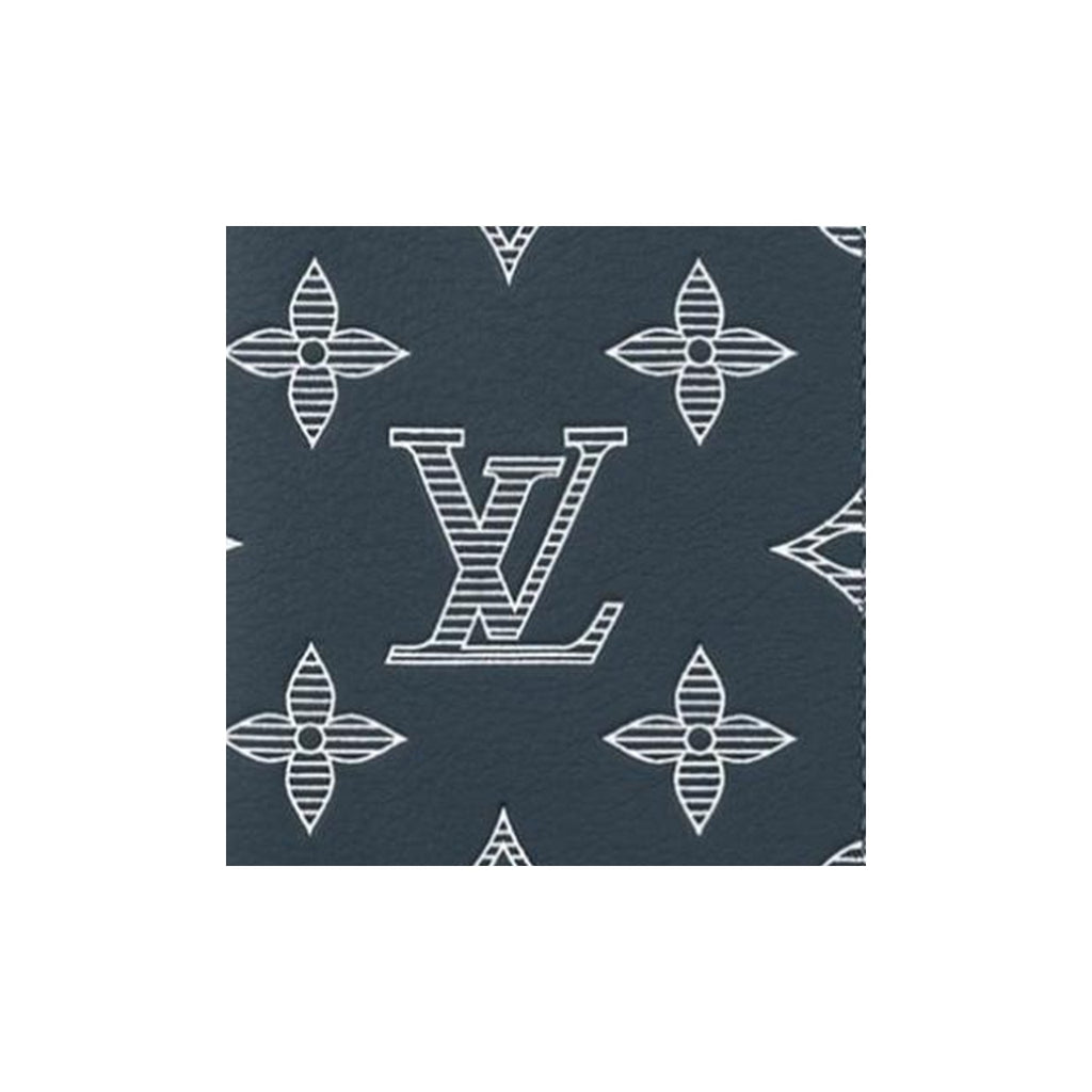 LOUIS VUITTON Pocket Organizer Letter Logo Leather Flap Wallet in Dark Blue - M83378