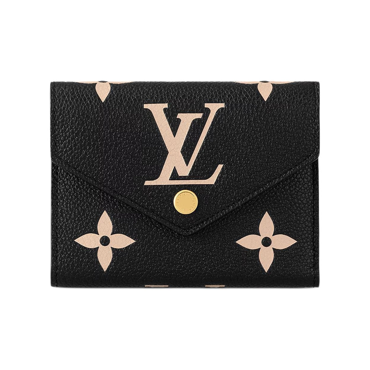 LOUIS VUITTON Victorine Monogram Empreinte Cowhide Leather Compact Folding Wallet in Black - M80968