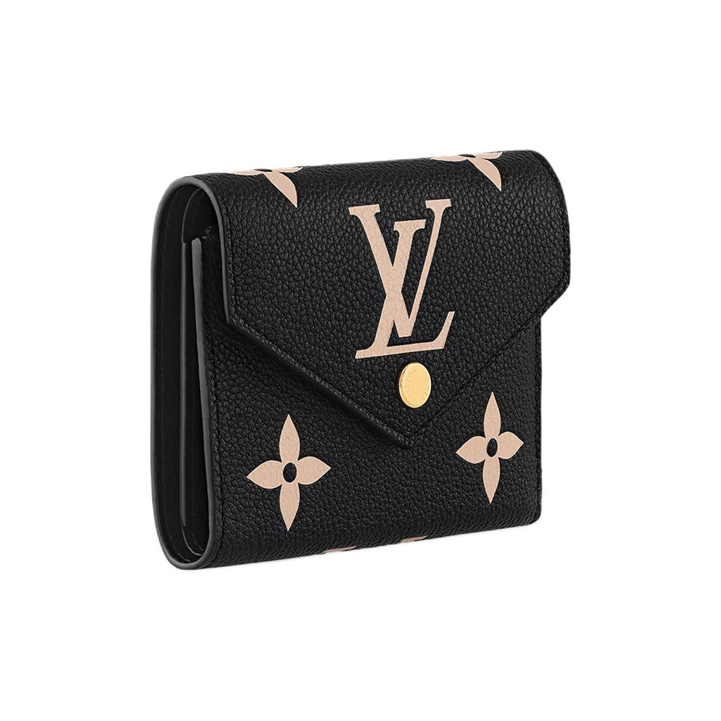 LOUIS VUITTON Victorine Monogram Empreinte Cowhide Leather Compact Folding Wallet in Black - M80968