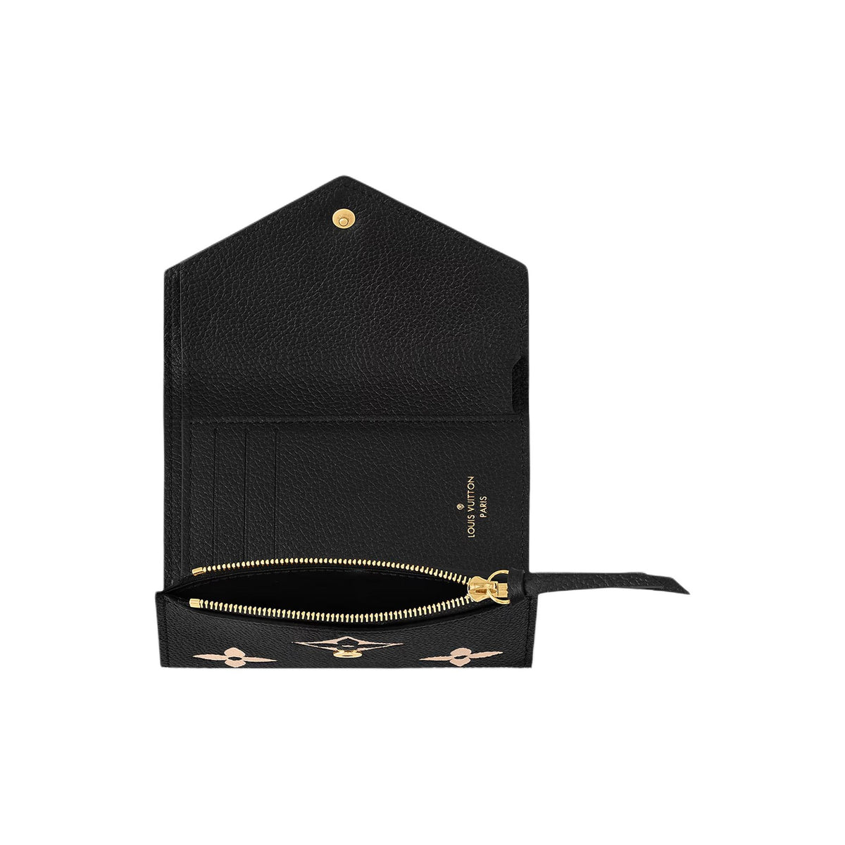 LOUIS VUITTON Victorine Monogram Empreinte Cowhide Leather Compact Folding Wallet in Black - M80968