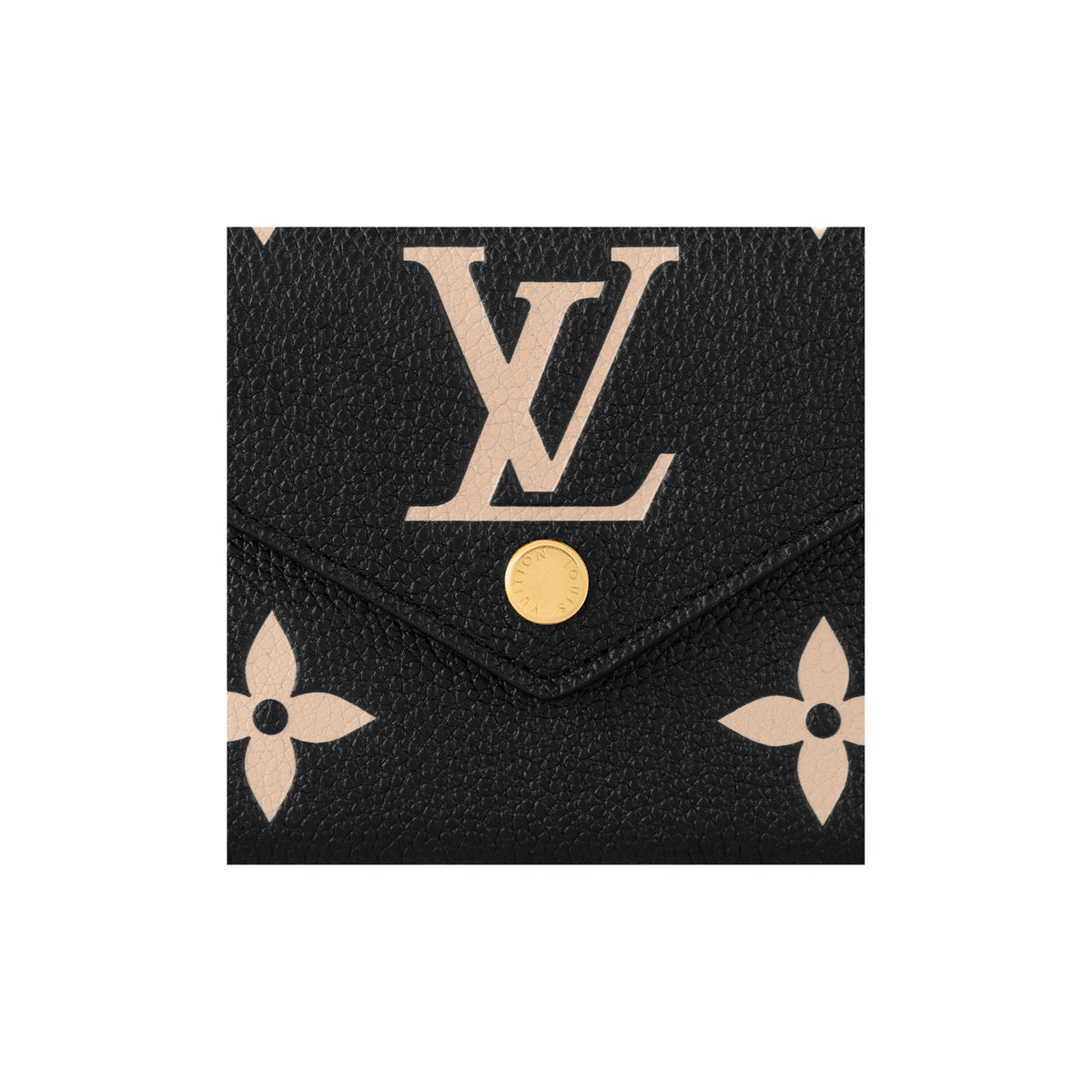 LOUIS VUITTON Victorine Monogram Empreinte Cowhide Leather Compact Folding Wallet in Black - M80968