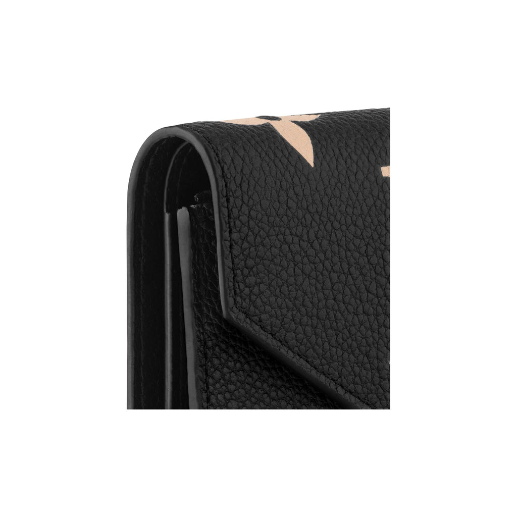 LOUIS VUITTON Victorine Monogram Empreinte Cowhide Leather Compact Folding Wallet in Black - M80968