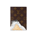 LOUIS VUITTON x Grace Coddington Catogram Monogram Coated Canvas Passport Holder in Brown - M25753