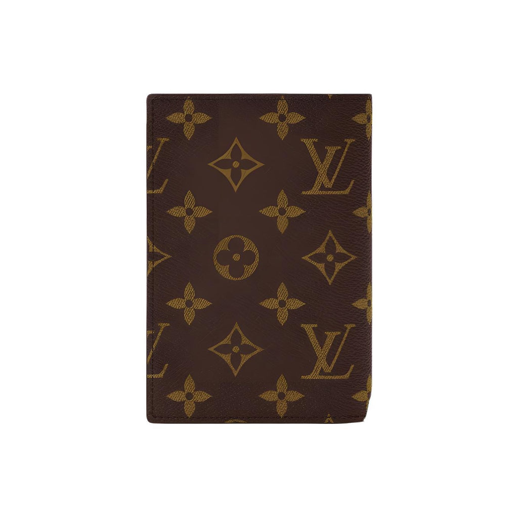 LOUIS VUITTON x Grace Coddington Catogram Monogram Coated Canvas Passport Holder in Brown - M25753
