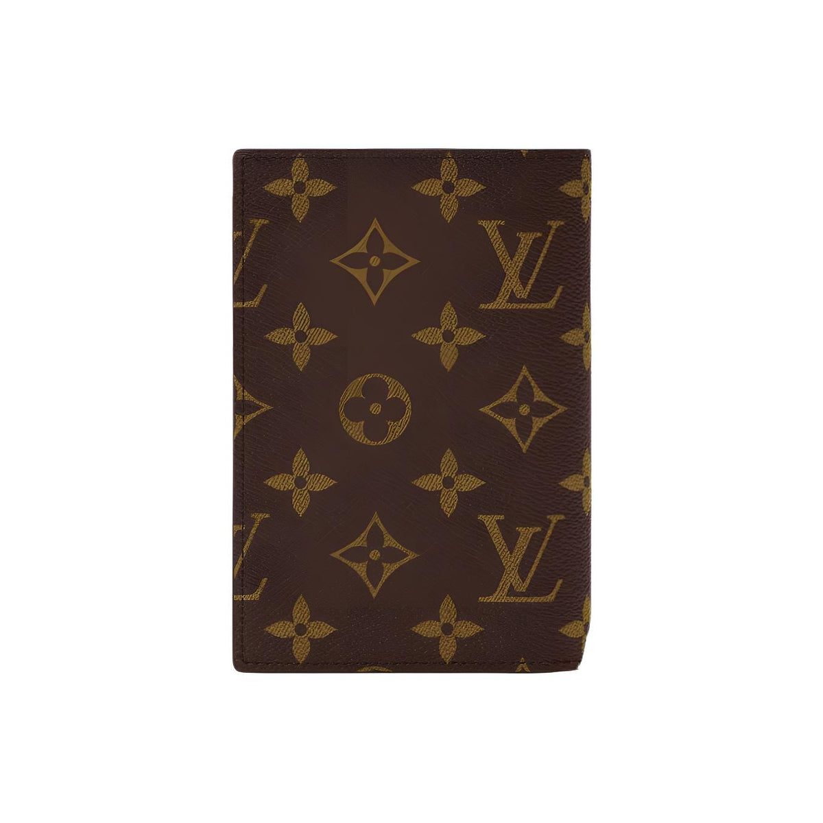 LOUIS VUITTON x Grace Coddington Catogram Monogram Coated Canvas Passport Holder in Brown - M25753