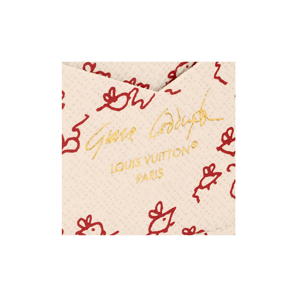 LOUIS VUITTON x Grace Coddington Catogram Monogram Coated Canvas Passport Holder in Brown - M25753