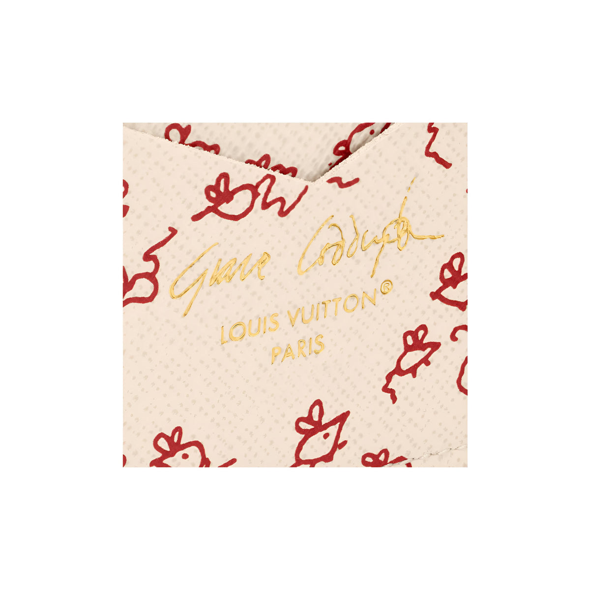 LOUIS VUITTON x Grace Coddington Catogram Monogram Coated Canvas Passport Holder in Brown - M25753