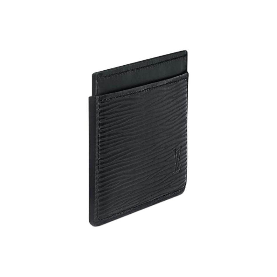LOUIS VUITTON Solid Color Leather Card Holder in Black - M63512