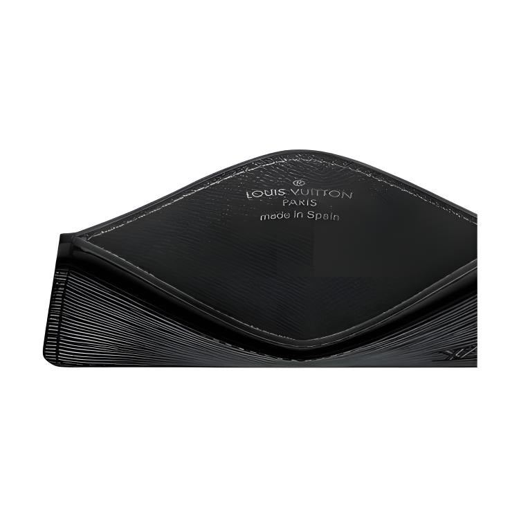 LOUIS VUITTON Solid Color Leather Card Holder in Black - M63512