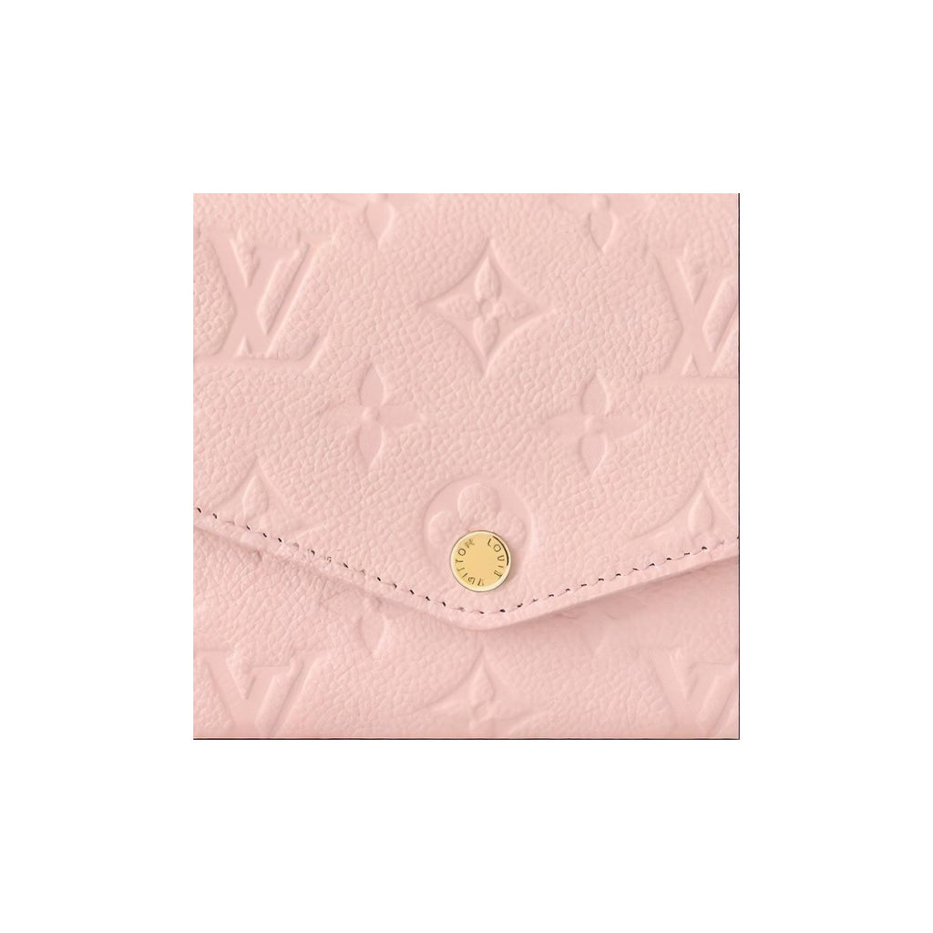 LOUIS VUITTON Sarah Letter-Embossed Leather Snap Wallet in Pink - M83443