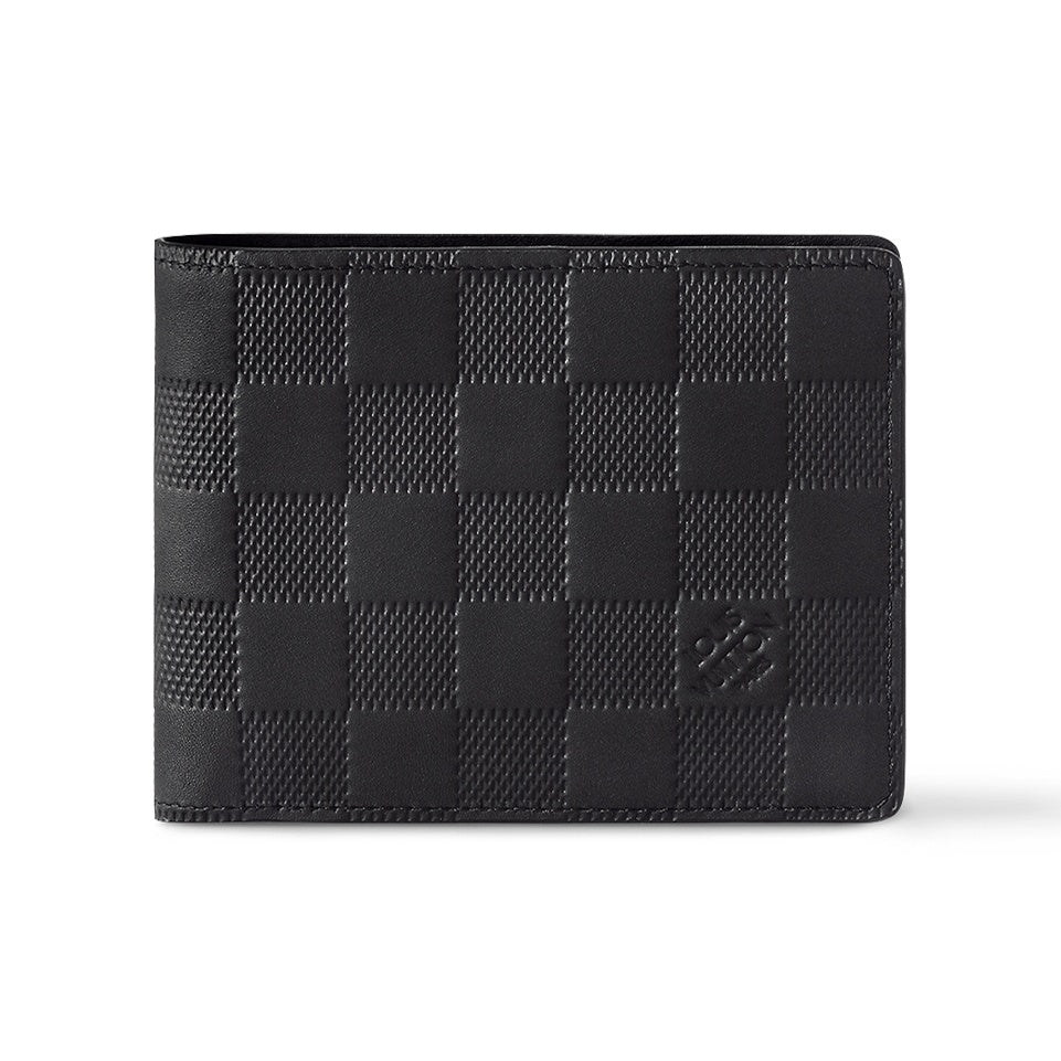 LOUIS VUITTON Multiple Damier Infini Leather Compact Folding Wallet in Black - N63124