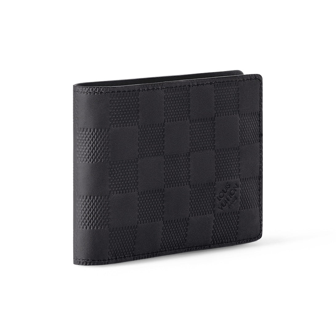 LOUIS VUITTON Multiple Damier Infini Leather Compact Folding Wallet in Black - N63124