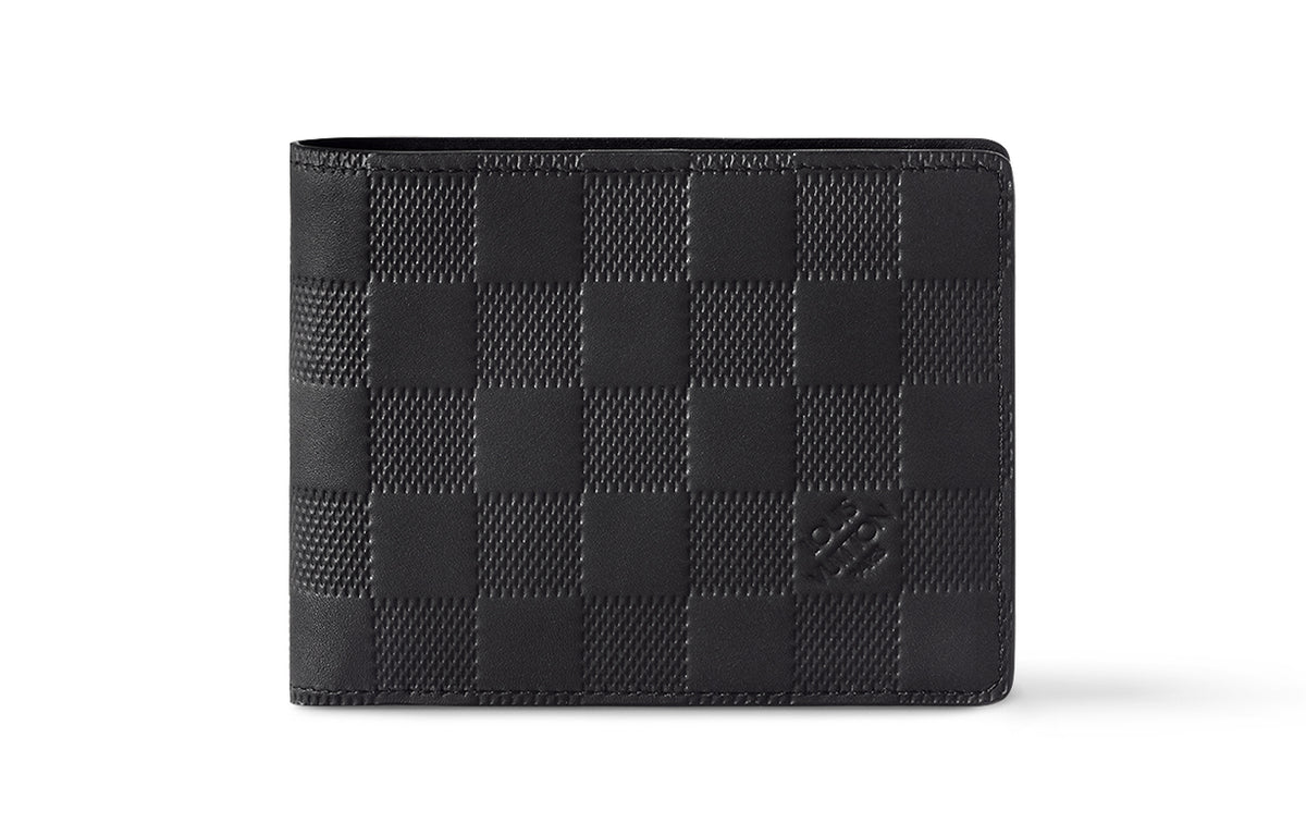 LOUIS VUITTON Multiple Damier Infini Leather Compact Folding Wallet in Black - N63124