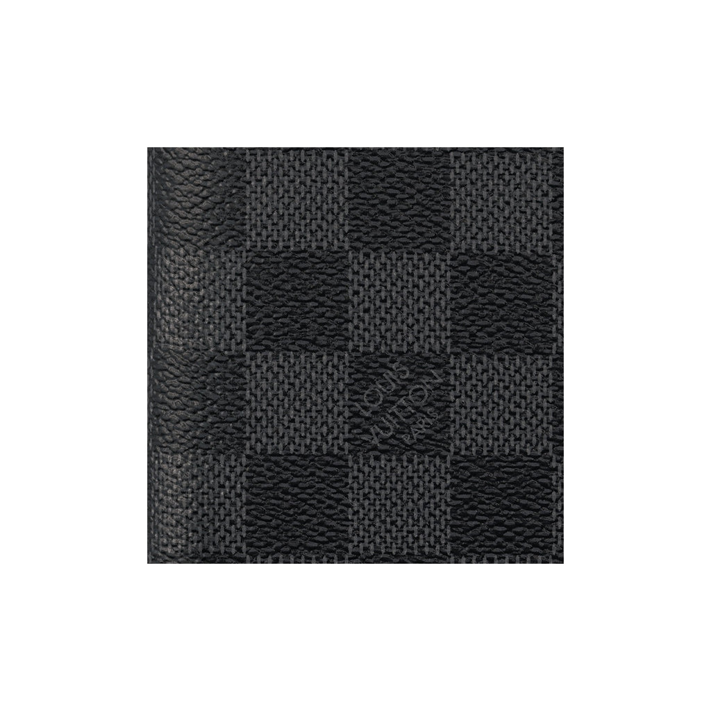 LOUIS VUITTON Brazza Checkered Cowhide Leather Long Wallet in Black - N62665