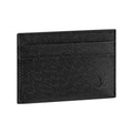 LOUIS VUITTON Taiga Leather Small Logo Card Holder in Black - M32730