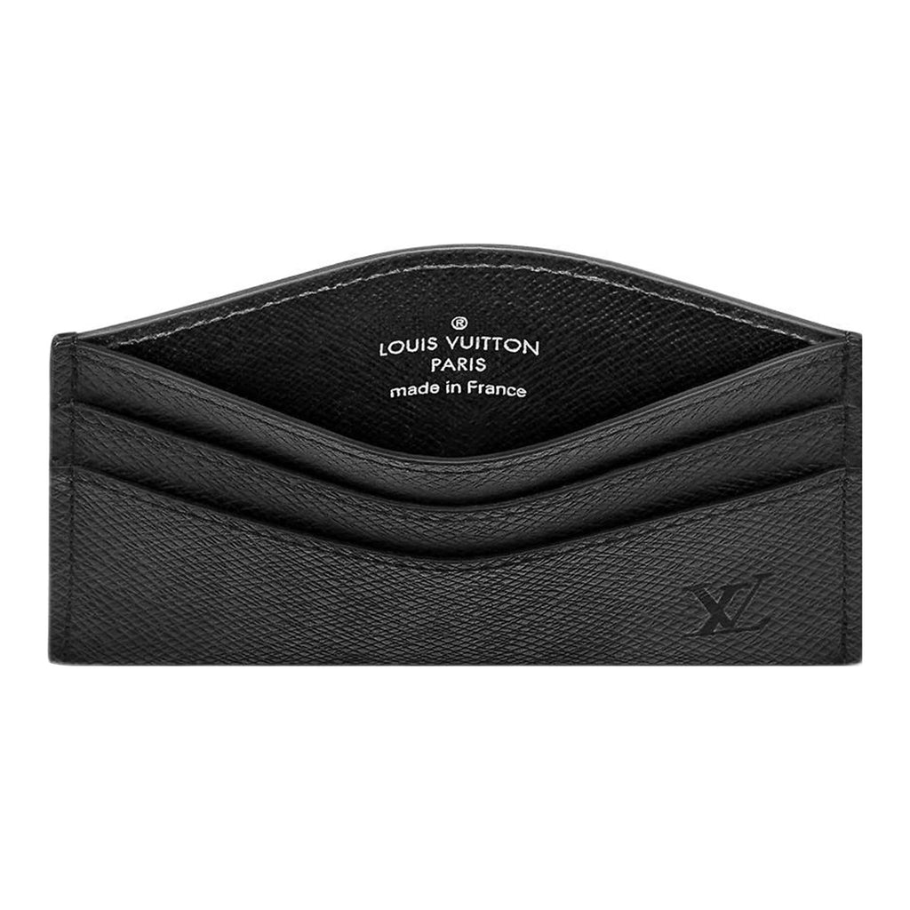 LOUIS VUITTON Taiga Leather Small Logo Card Holder in Black - M32730