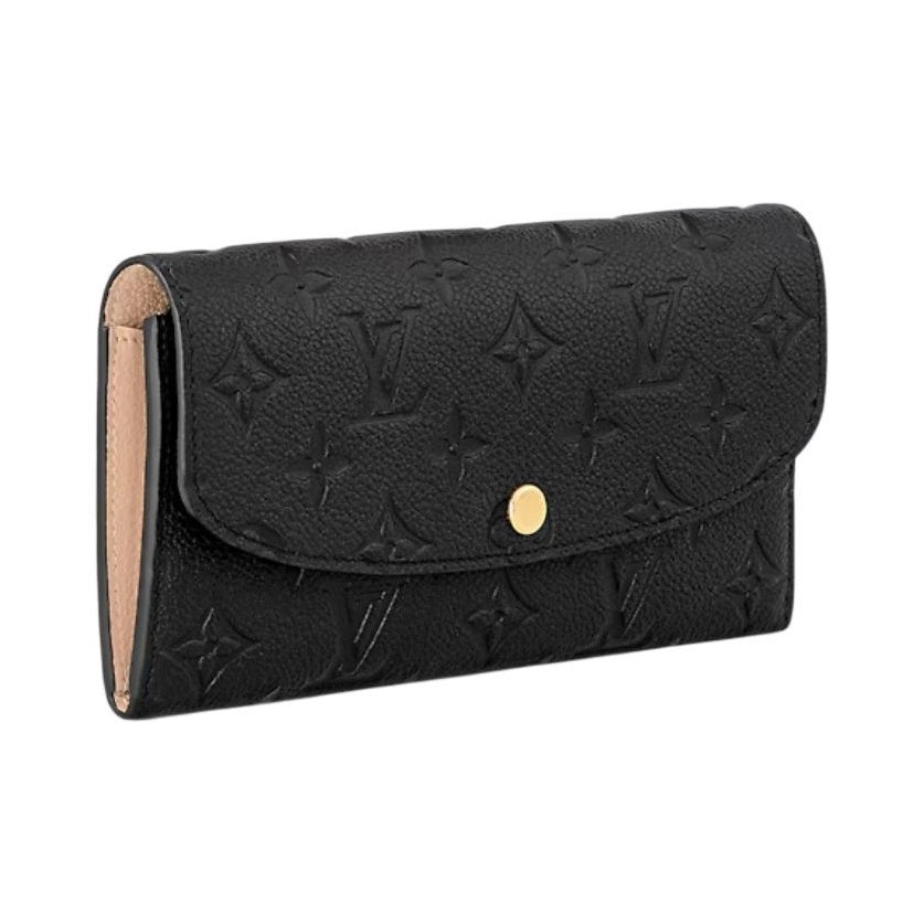 LOUIS VUITTON Emilie Calfskin Folding Wallet in Black - M62369