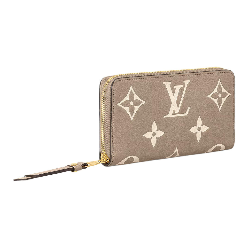 LOUIS VUITTON Zippy Monogram Empreinte Cowhide Leather Zip Wallet in Off-White - M69794
