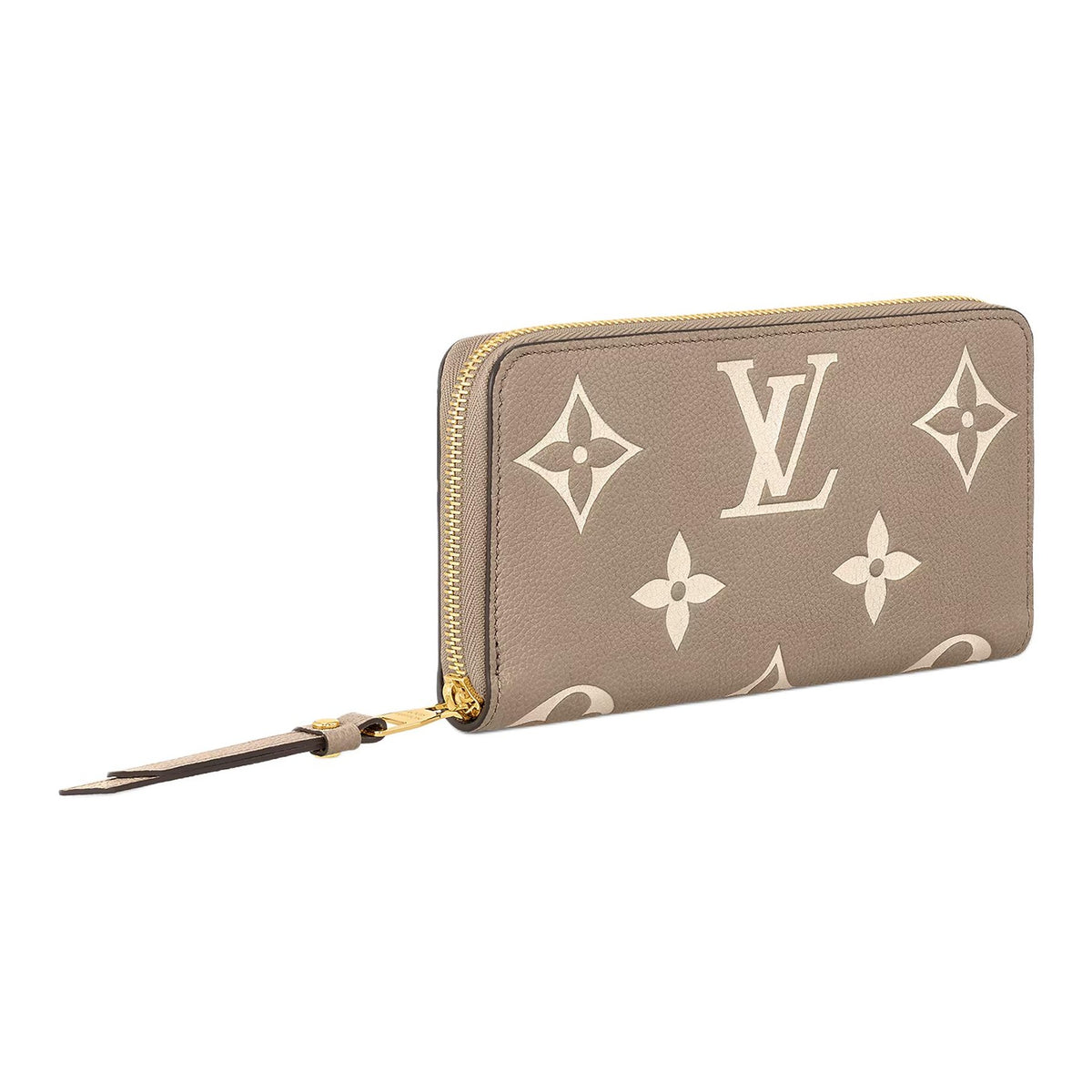 LOUIS VUITTON Zippy Monogram Empreinte Cowhide Leather Zip Wallet in Off-White - M69794