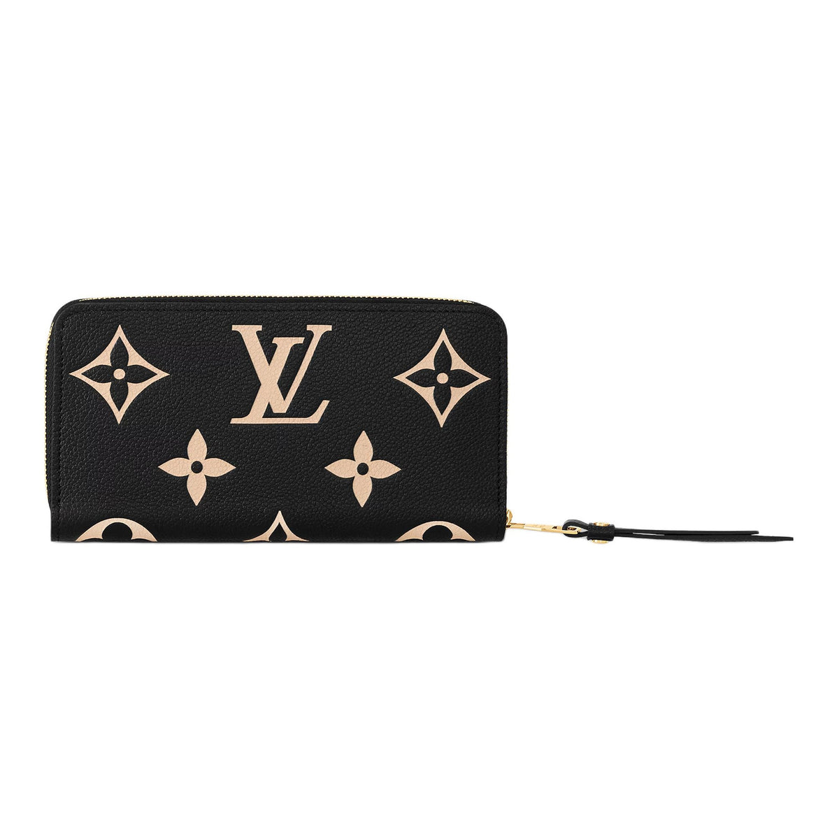 LOUIS VUITTON Zippy Monogram Empreinte Cowhide Leather Zip Wallet in Black and Beige - M80481