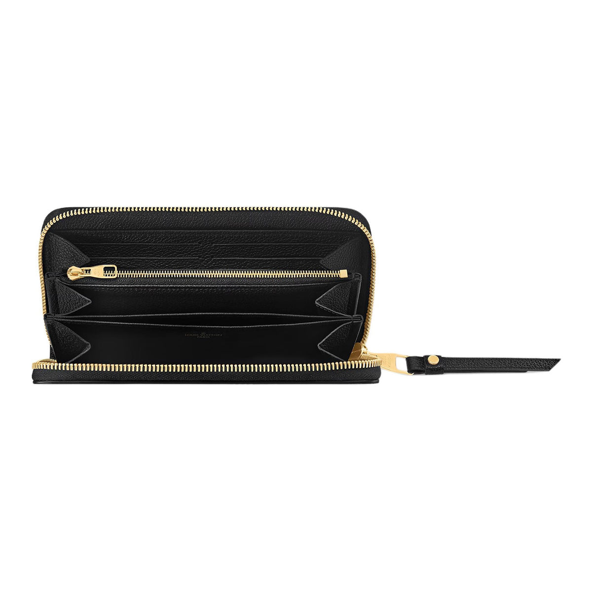 LOUIS VUITTON Zippy Monogram Empreinte Cowhide Leather Zip Wallet in Black and Beige - M80481