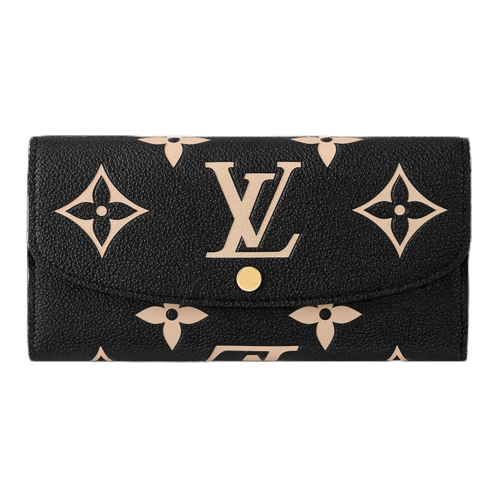 LOUIS VUITTON Emilie Monogram Embossed Cowhide Leather Snap Wallet in Black - M83138