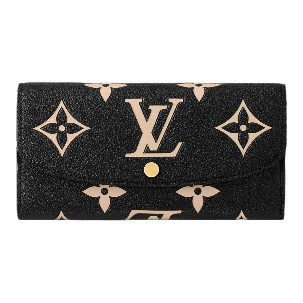 LOUIS VUITTON Emilie Monogram Embossed Cowhide Leather Snap Wallet in Black - M83138