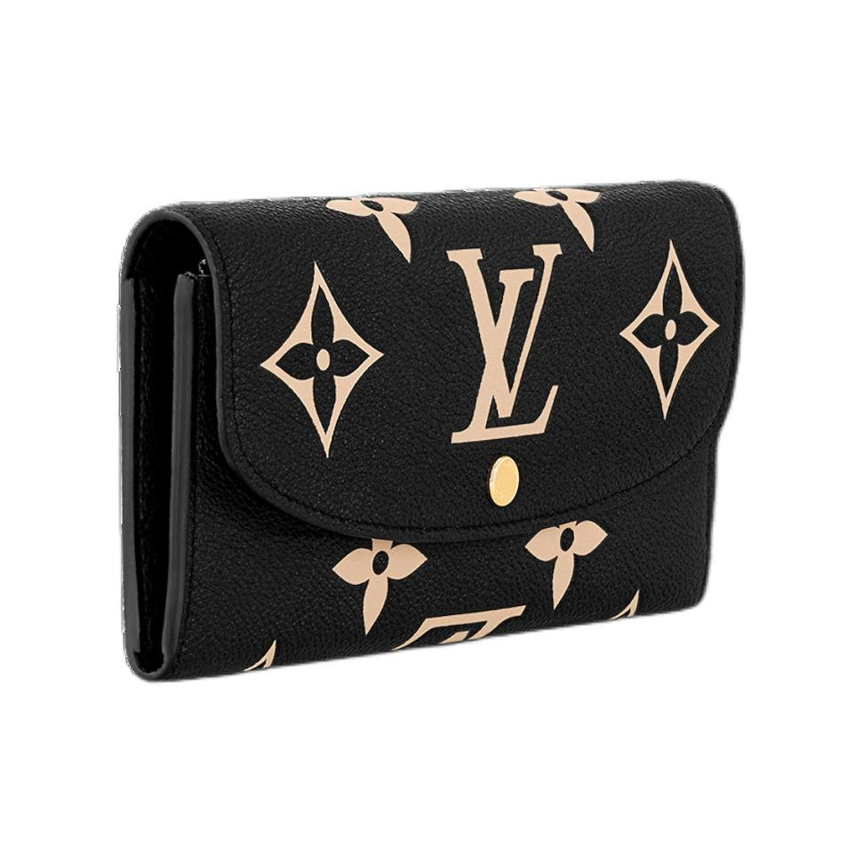 LOUIS VUITTON Emilie Monogram Embossed Cowhide Leather Snap Wallet in Black - M83138
