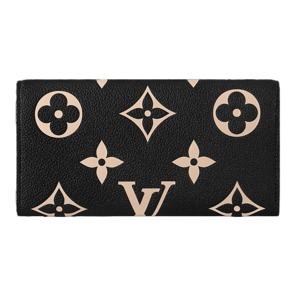 LOUIS VUITTON Emilie Monogram Embossed Cowhide Leather Snap Wallet in Black - M83138