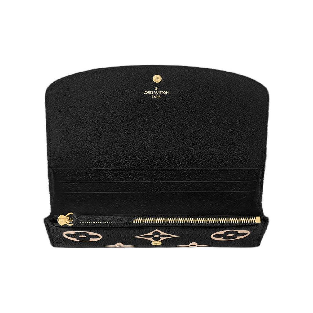 LOUIS VUITTON Emilie Monogram Embossed Cowhide Leather Snap Wallet in Black - M83138