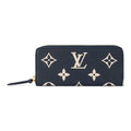 LOUIS VUITTON Clemence Logo Leather Long Zip Wallet in Dark Blue - M83594