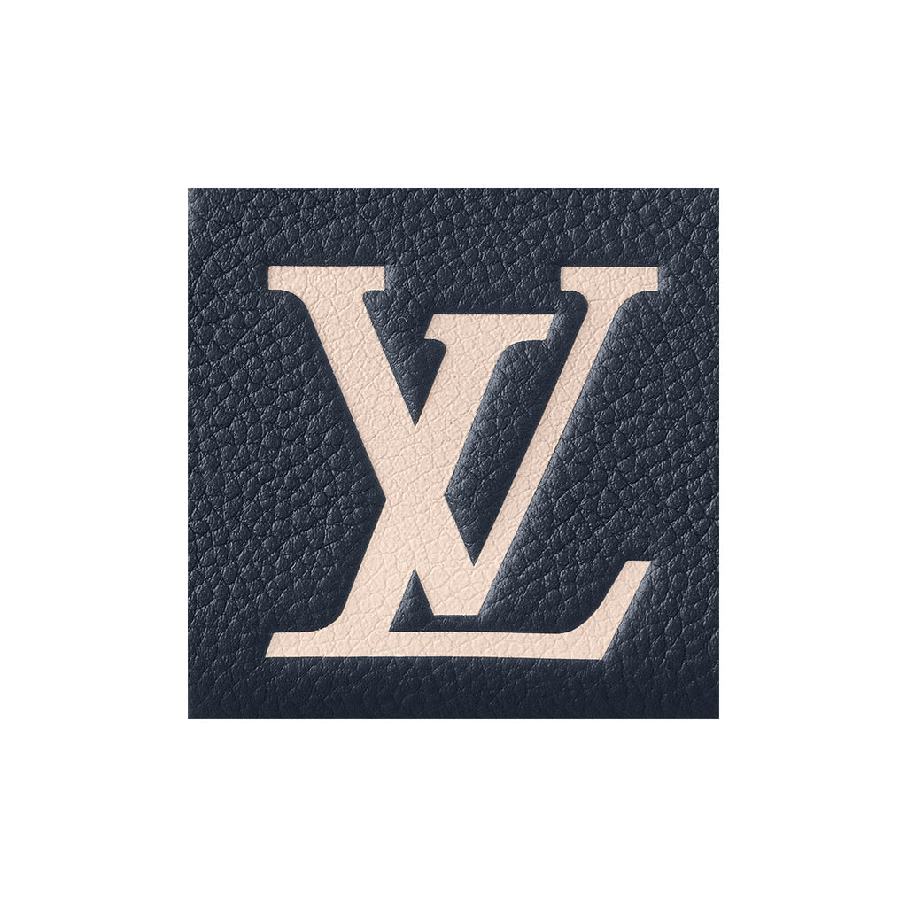 LOUIS VUITTON Zippy Logo Cowhide Leather Zip Wallet in Navy Blue and Cream - M83606
