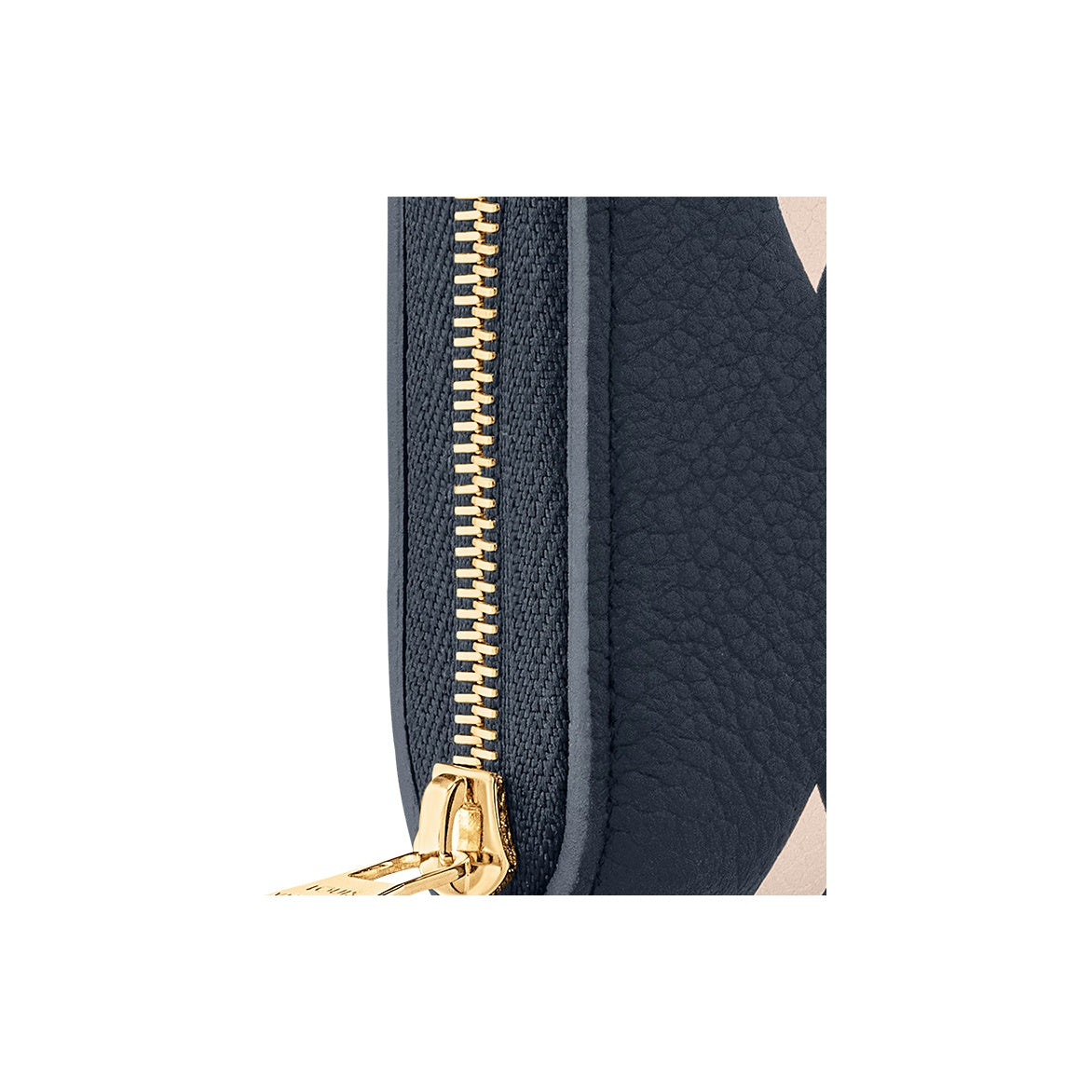 LOUIS VUITTON Zippy Logo Cowhide Leather Zip Wallet in Navy Blue and Cream - M83606