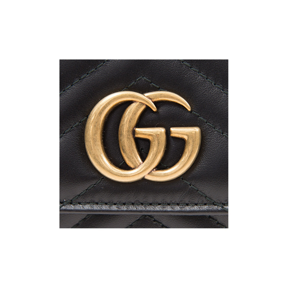 GUCCI GG Marmont Quilted Leather Long Snap Wallet in Black - 443436
