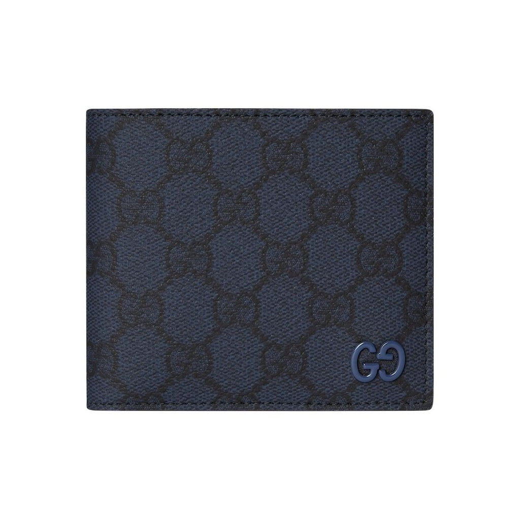 GUCCI Ceramic-Effect GG Print Leather Wallet in Dark Blue - 768243