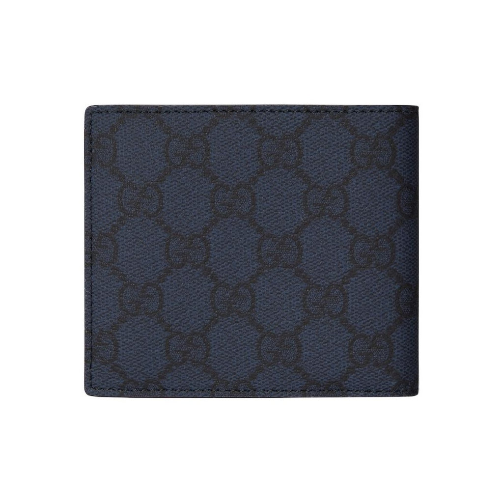 GUCCI Ceramic-Effect GG Print Leather Wallet in Dark Blue - 768243