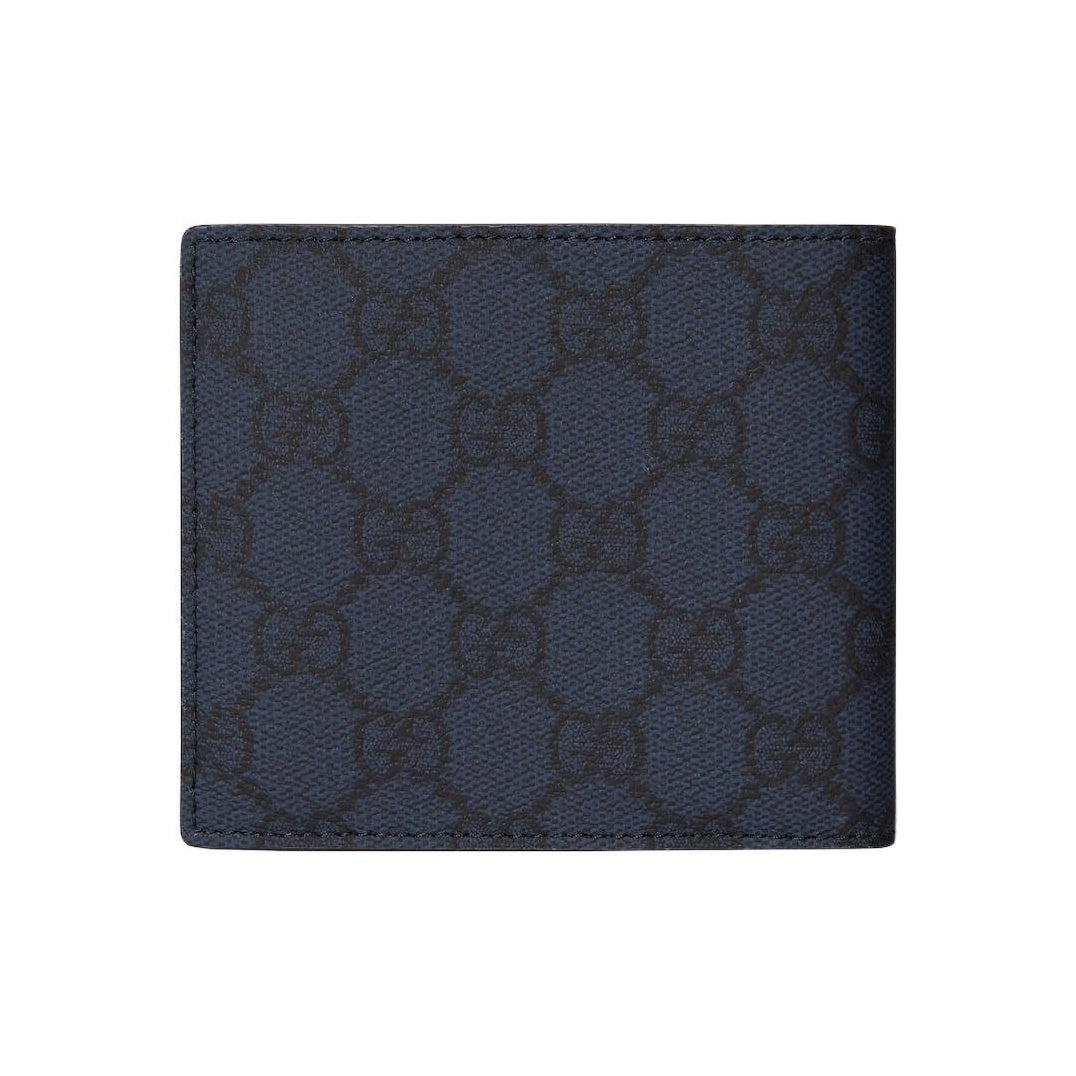 GUCCI Ceramic-Effect GG Print Leather Wallet in Dark Blue - 768243