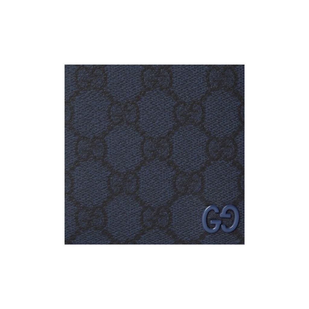 GUCCI Ceramic-Effect GG Print Leather Wallet in Dark Blue - 768243