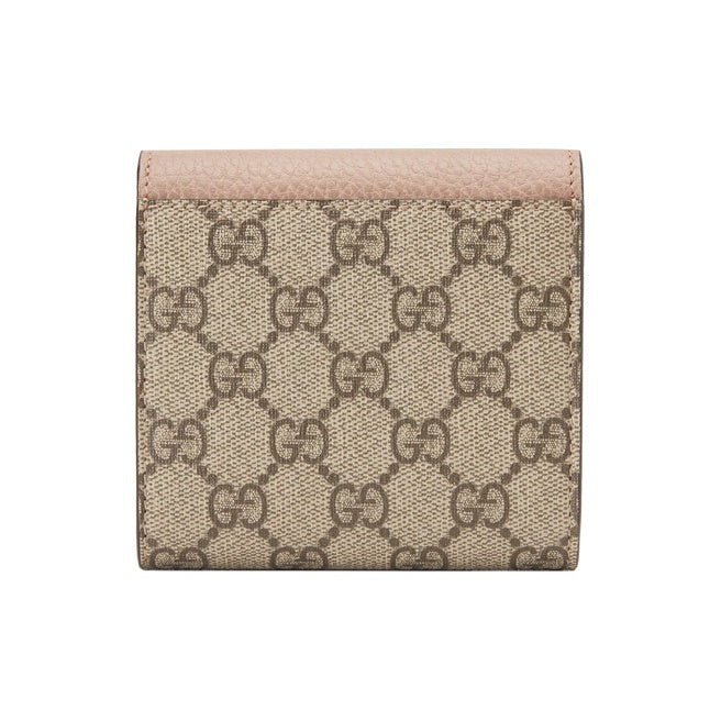 GUCCI GG Marmont Monogram Canvas and Leather Wallet in Ebony and Beige - 598587