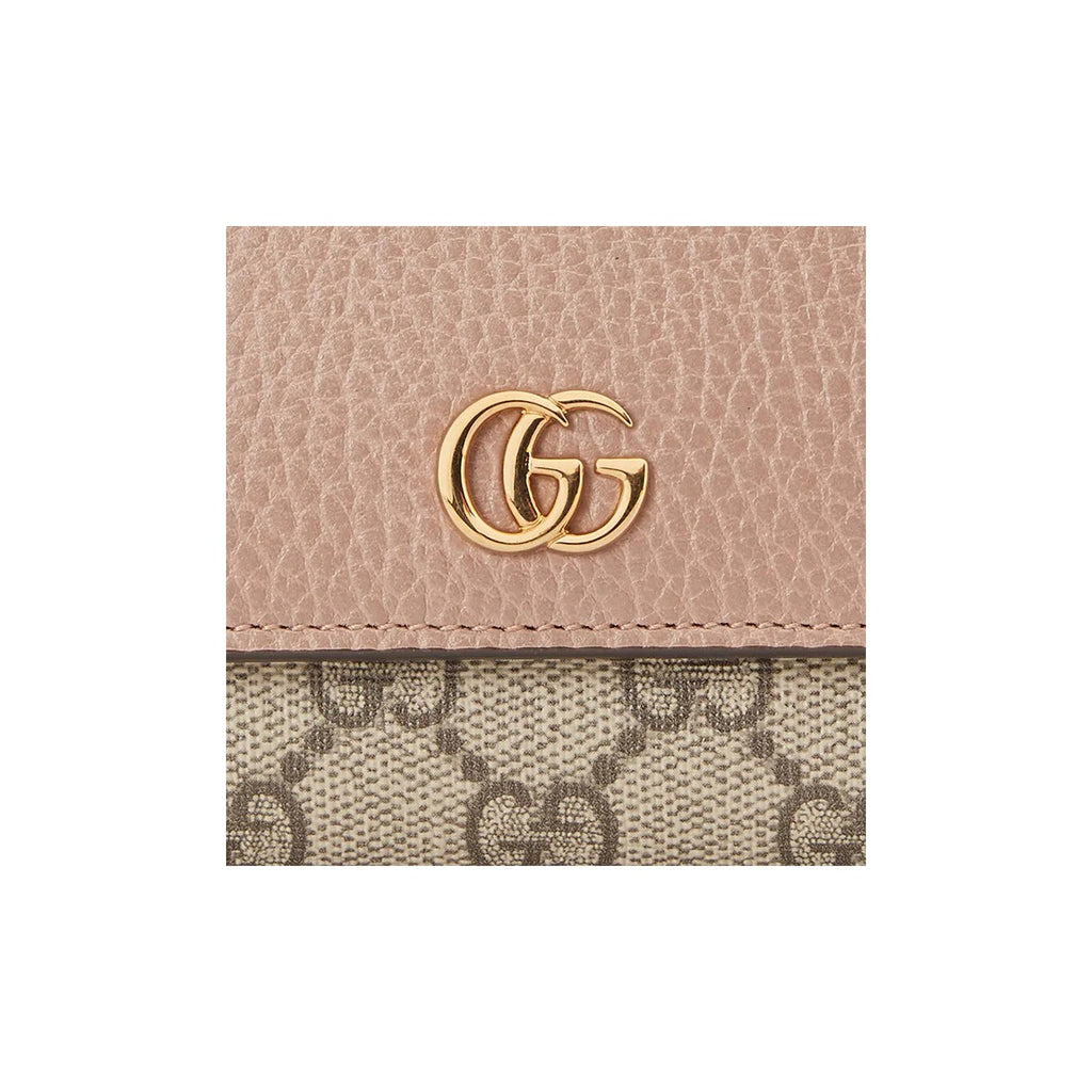 GUCCI GG Marmont Monogram Canvas and Leather Wallet in Ebony and Beige - 598587