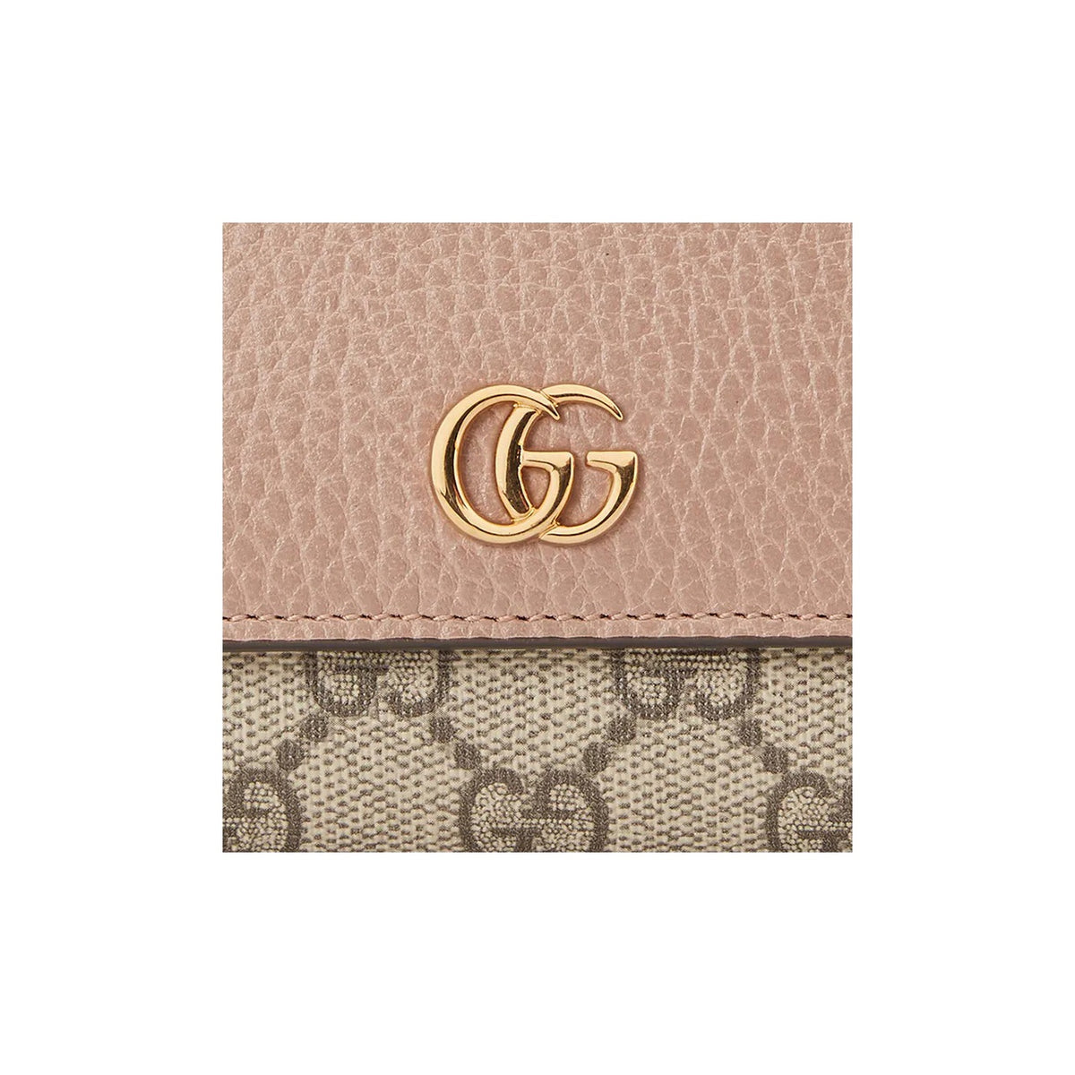GUCCI GG Marmont Monogram Canvas and Leather Wallet in Ebony and Beige - 598587