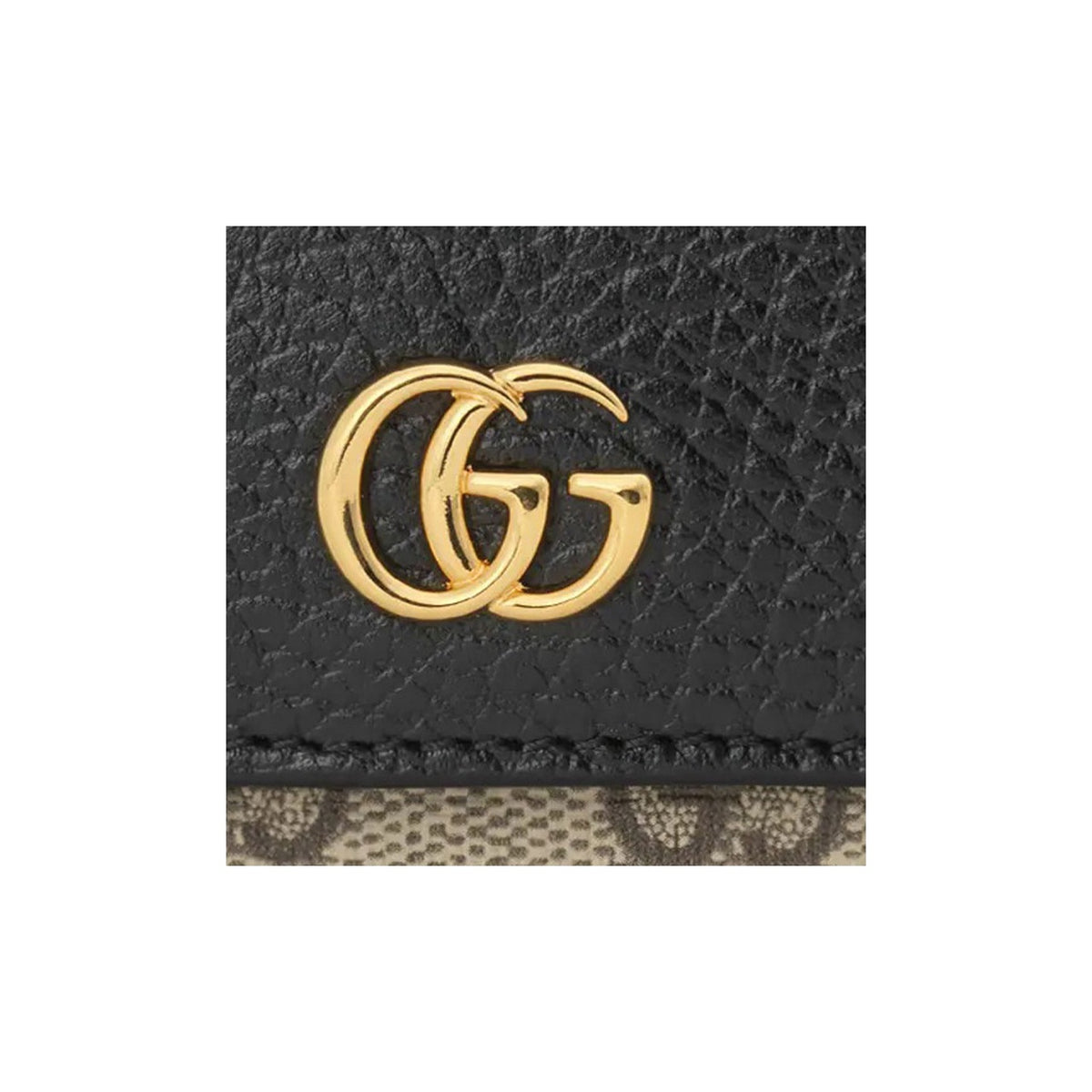 GUCCI GG Marmont Monogram Canvas and Leather Compact Flap Wallet in Ebony and Black - 598587